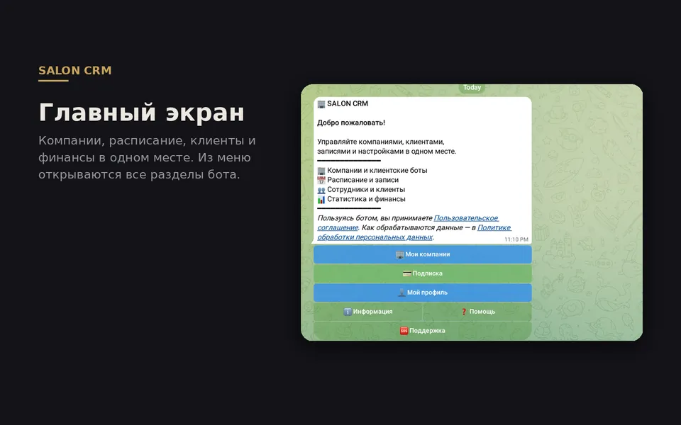 CRM-бот — салон красоты и студия — скриншот