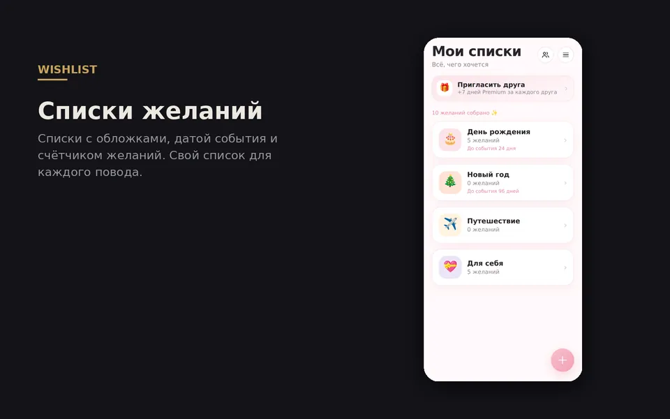 Вишлист — скриншот